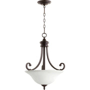 Quorum Bryant 8154-3-186 Pendant - Oiled Bronze W/ Satin Opal