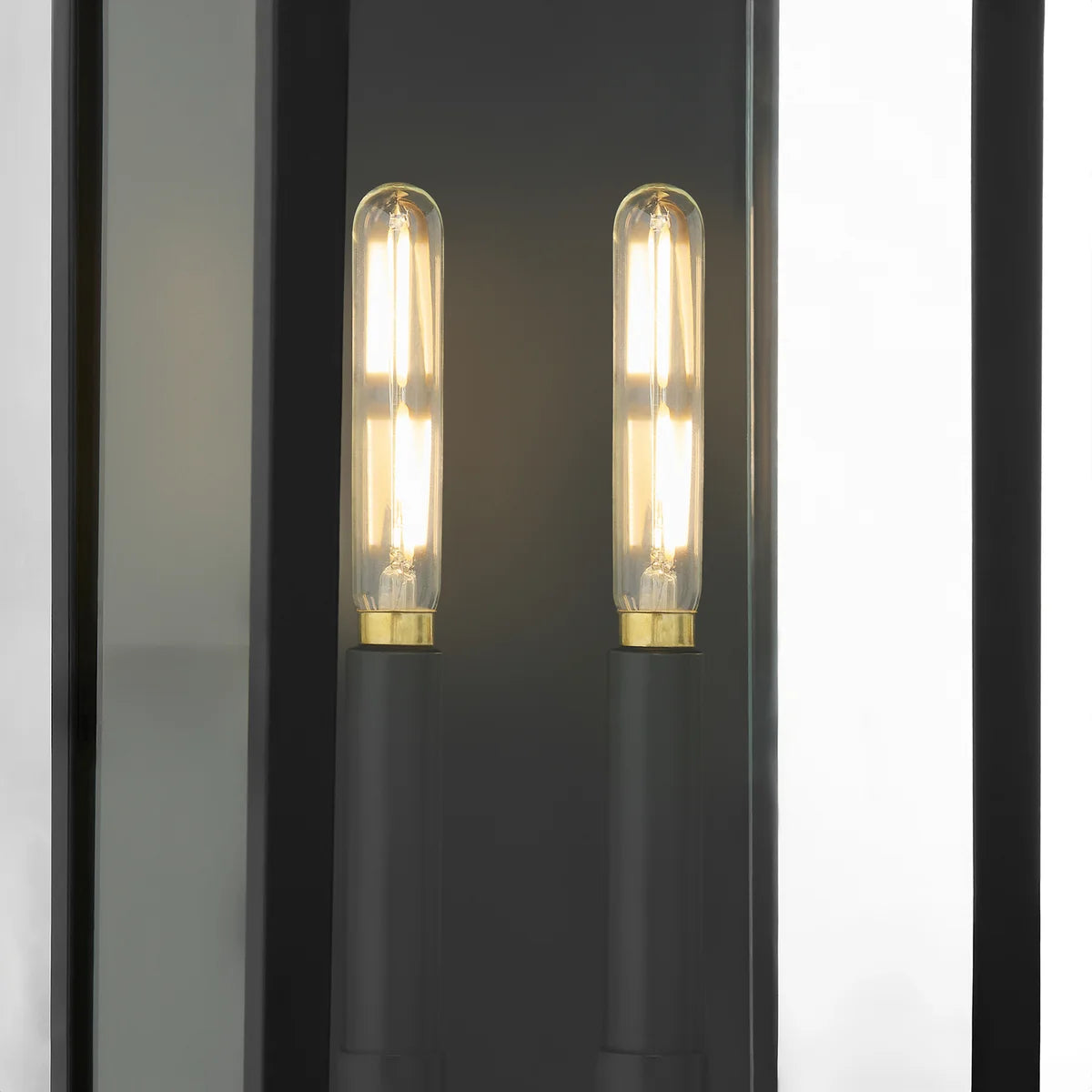 Quorum International ROSSI 72-20-59 Outdoor 20 Inch 2 Light Lantern Sconce with Clear Glass - Matte Black