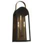 Quorum International ROSSI 72-25-5982 Outdoor 25 Inch 3 Light Lantern Sconce with Clear Glass - Matte Black With Aged Copper