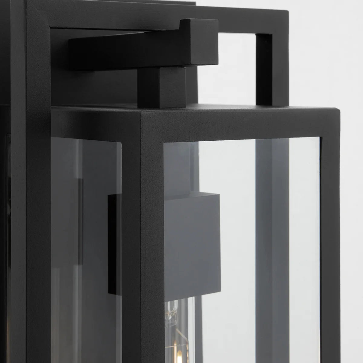 Quorum Marco 736-15-69 Wall Mount 15 Inch 1 Light Outdoor Lantern Clear Glass Transitional - Black