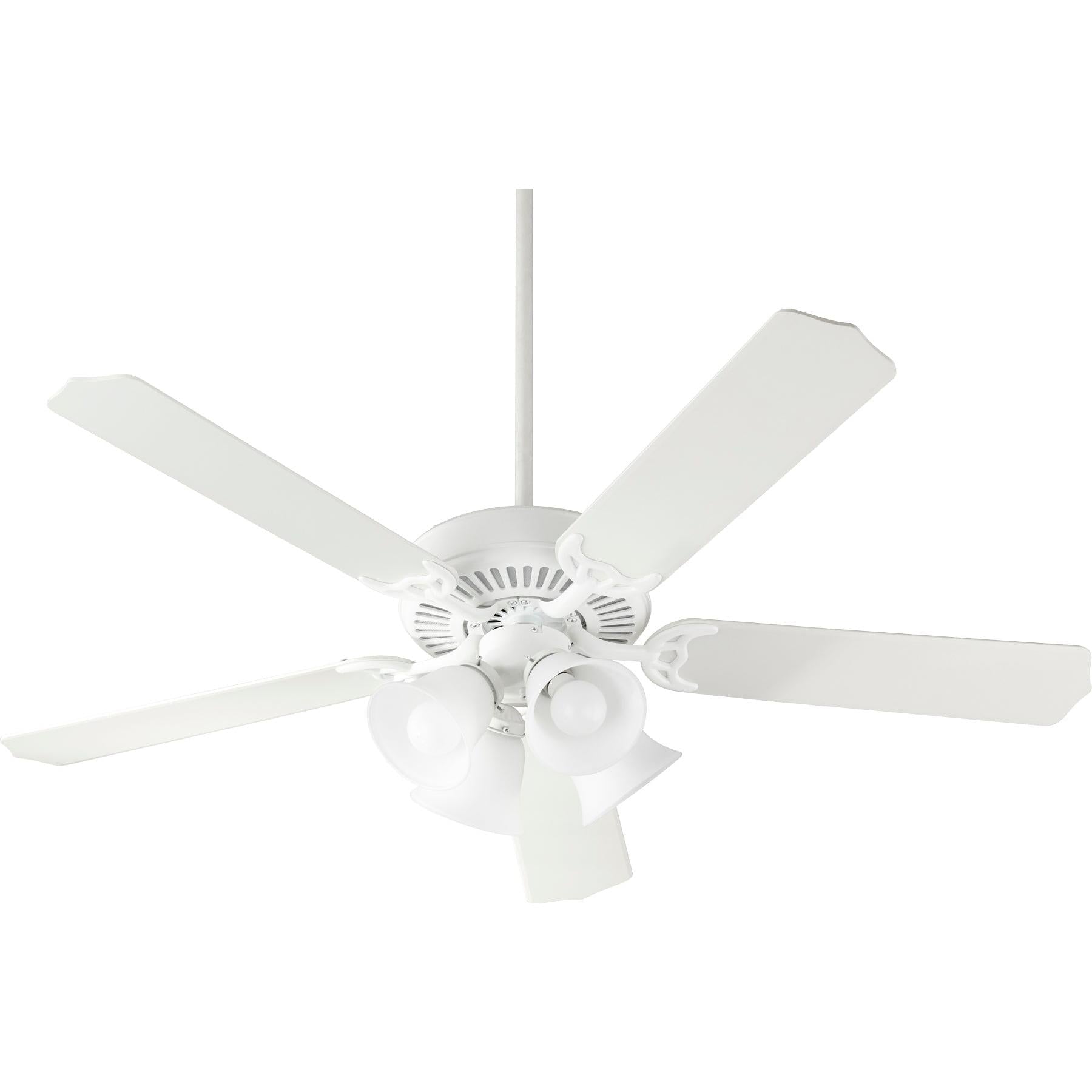 Quorum Capri Ix 7525-008 Ceiling Fan - Studio White W/ Satin Opal
