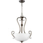 Quorum Powell 8108-3-86 Pendant - Oiled Bronze W/ Satin Opal