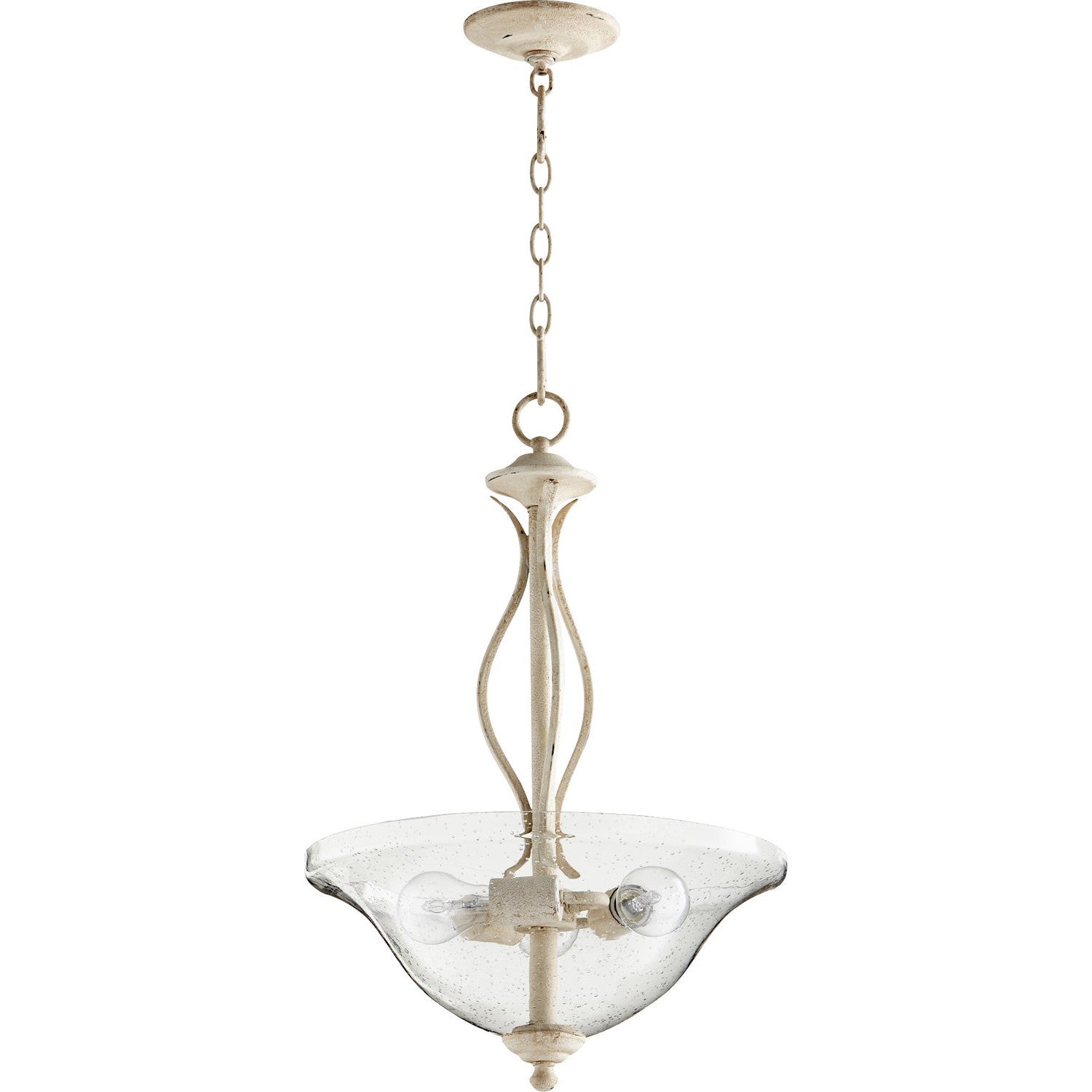 Quorum Spencer 8110-3-170 Pendant - Persian White W/ Clear/seeded