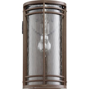 Quorum Larson 7916-186 Wall Mount - Oiled Bronze W/ Clear Hammered Glass