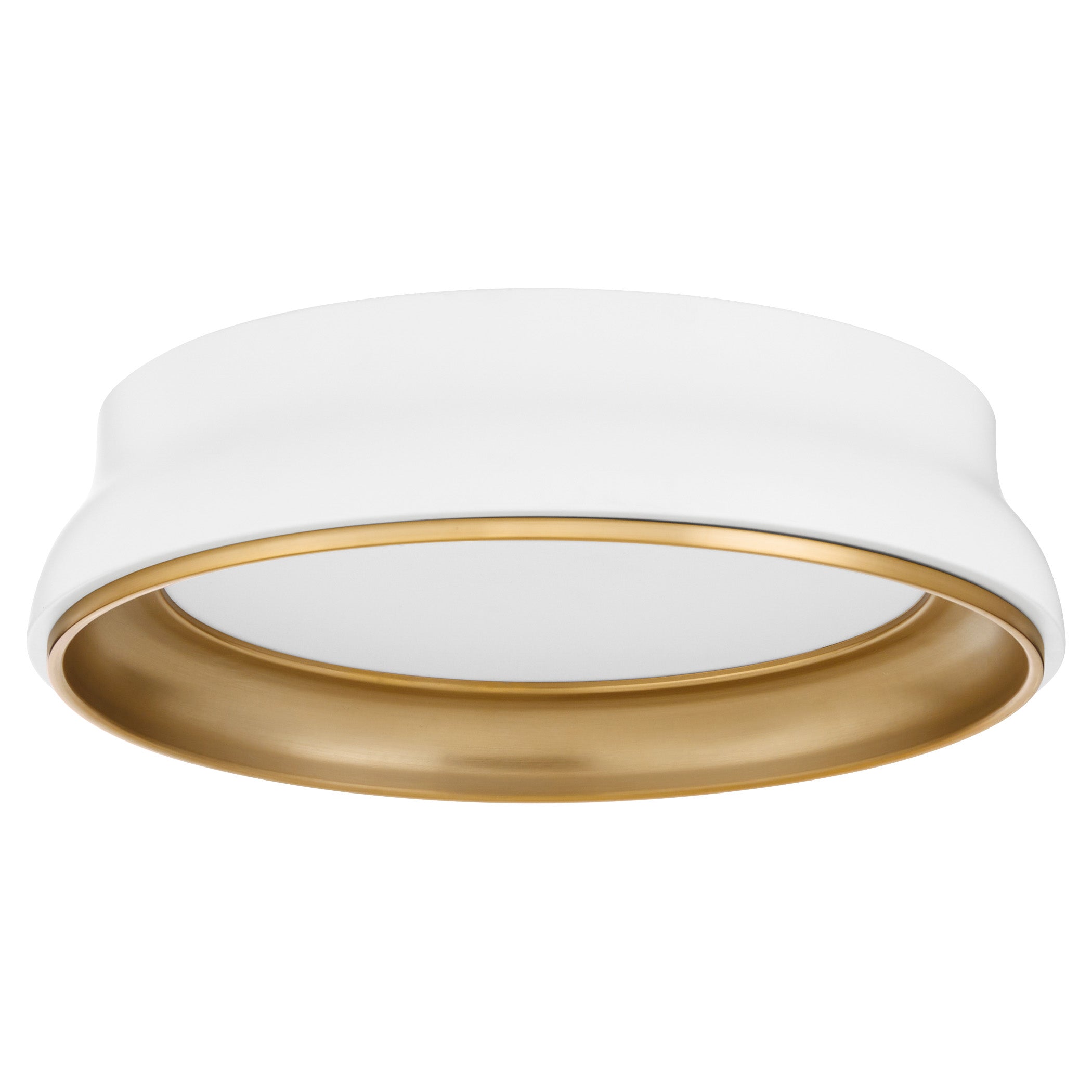Quorum 8-2018-0847 Ceiling Mount, UL Damp Rated, Studio White|Brushed Brass