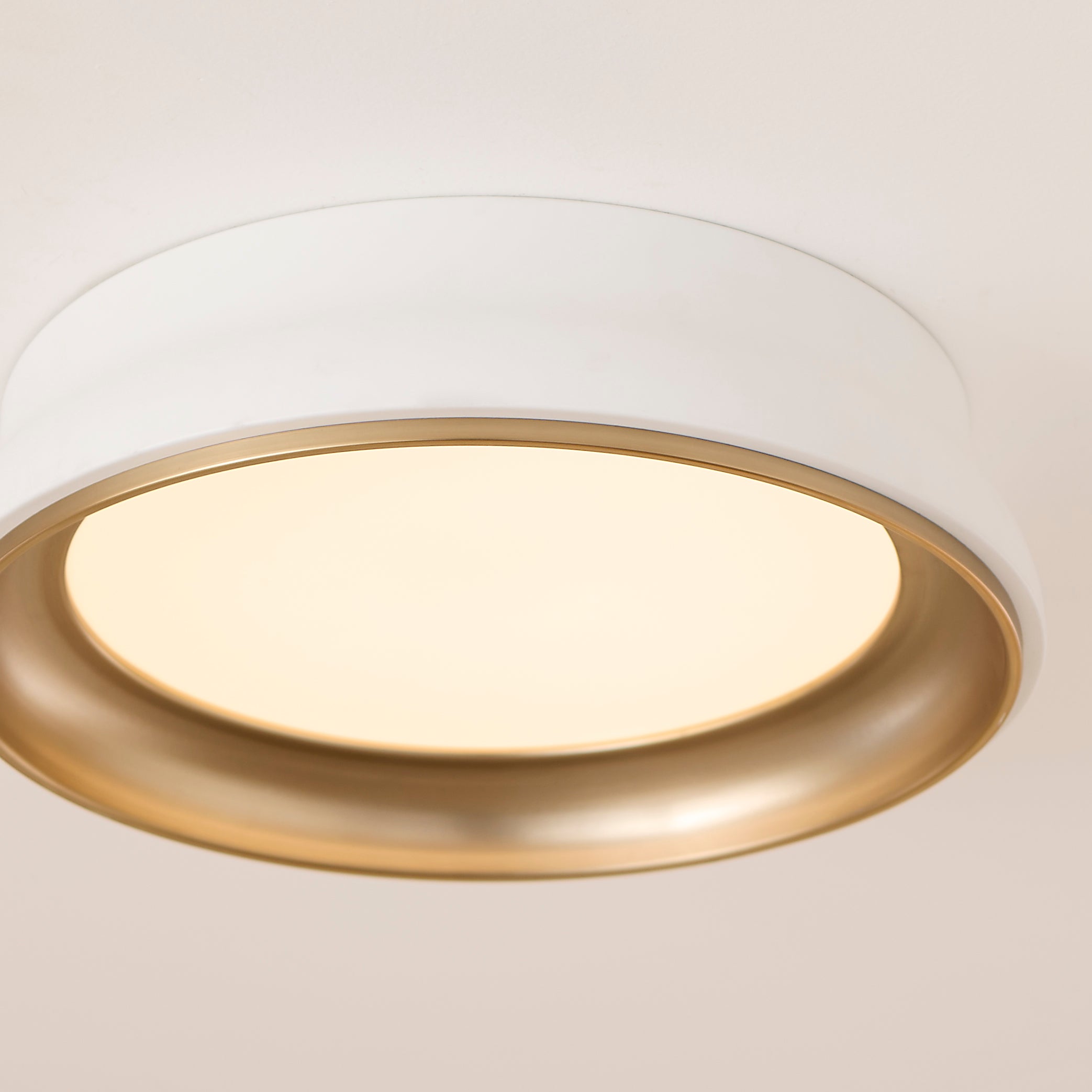 Quorum 8-2018-0847 Ceiling Mount, UL Damp Rated, Studio White|Brushed Brass