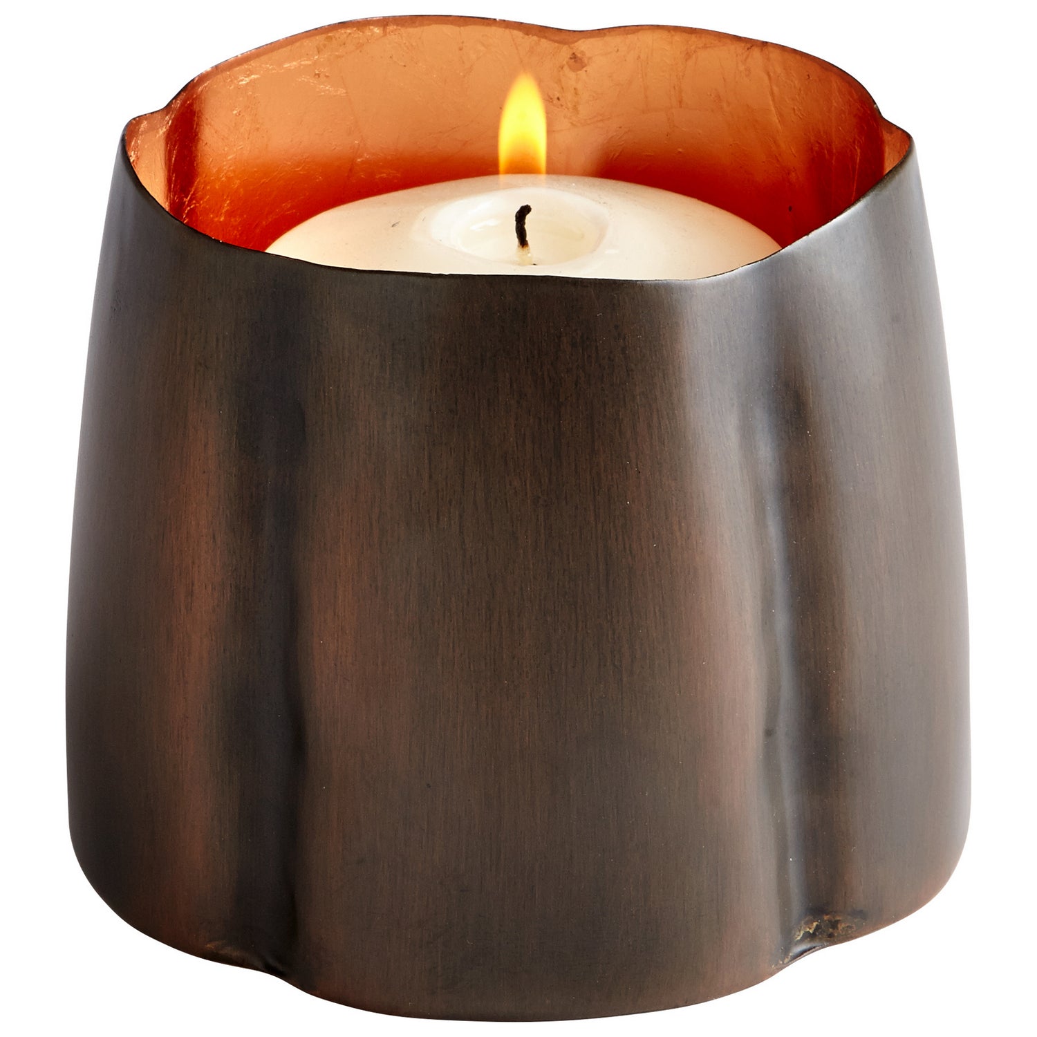 Cyan Design 07126 Fortuna Candleholder - Antique Copper And Copper Leaf - Large