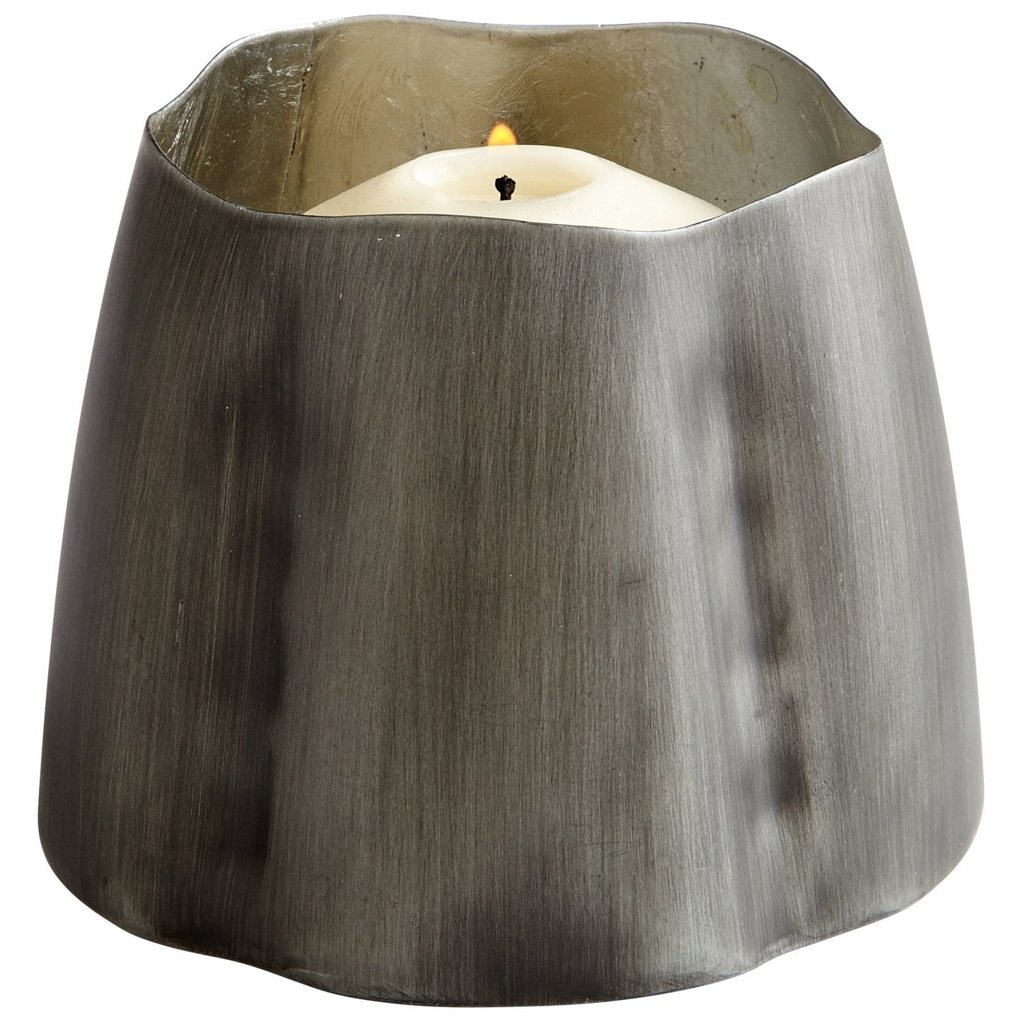 Cyan Design 07127 Fortuna Candleholder - Antique Zinc And Silver Leaf - Small