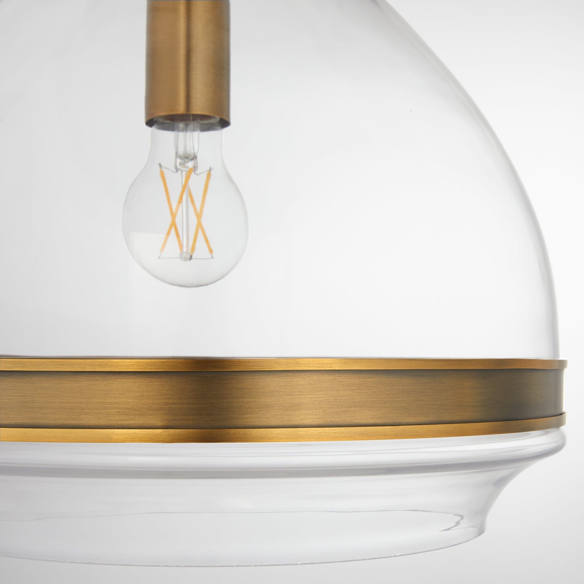 Quorum 8002-1-47 Pendant, UL Damp Rated, Brushed Brass