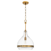 Quorum 8002-1-47 Pendant, UL Damp Rated, Brushed Brass