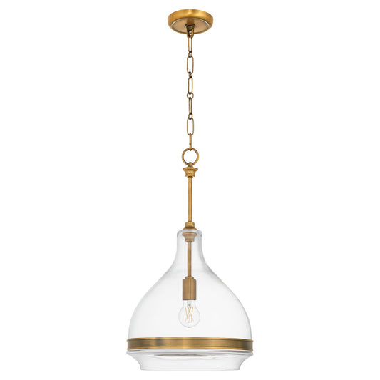 Quorum 8002-1-47 Pendant, UL Damp Rated, Brushed Brass
