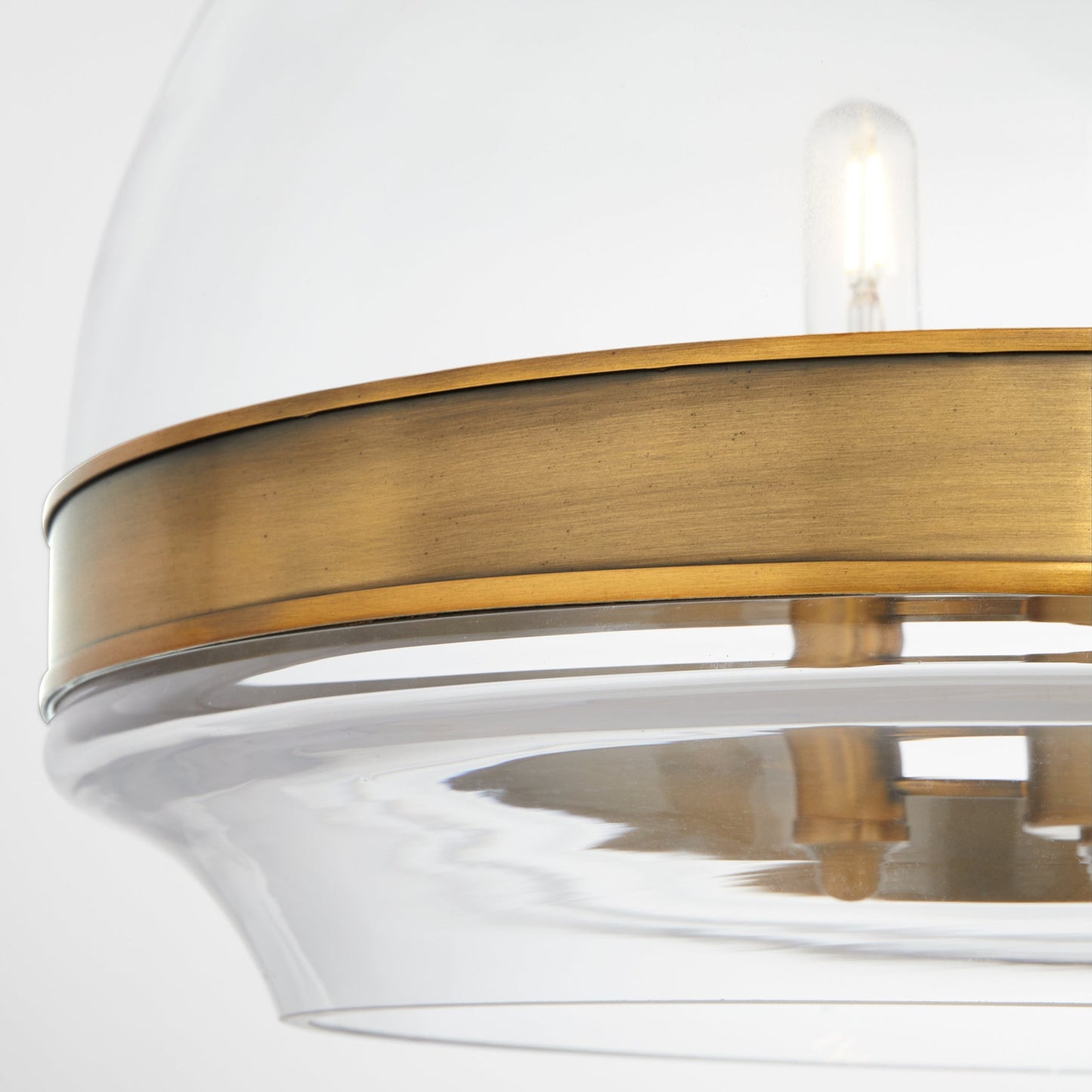 Quorum 8002-3-47 Pendant, UL Damp Rated, Brushed Brass