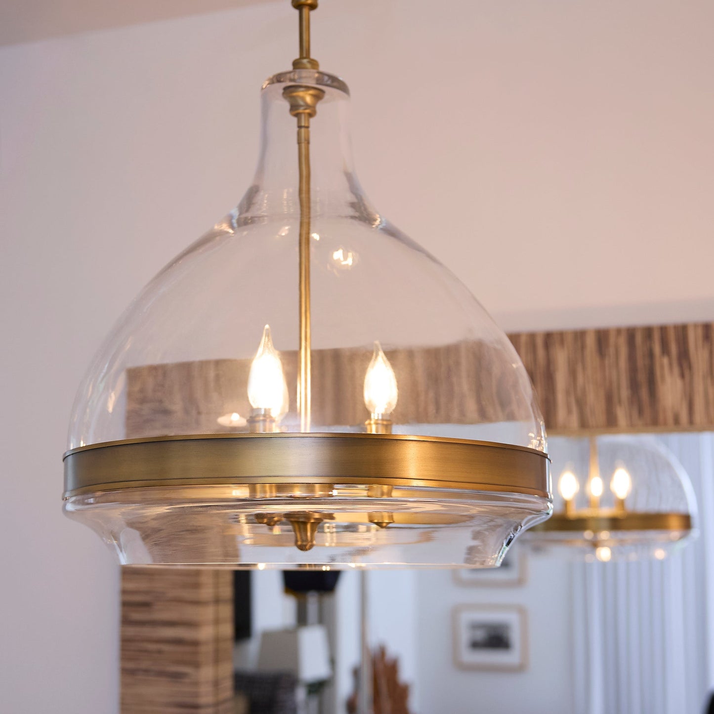 Quorum 8002-3-47 Pendant, UL Damp Rated, Brushed Brass