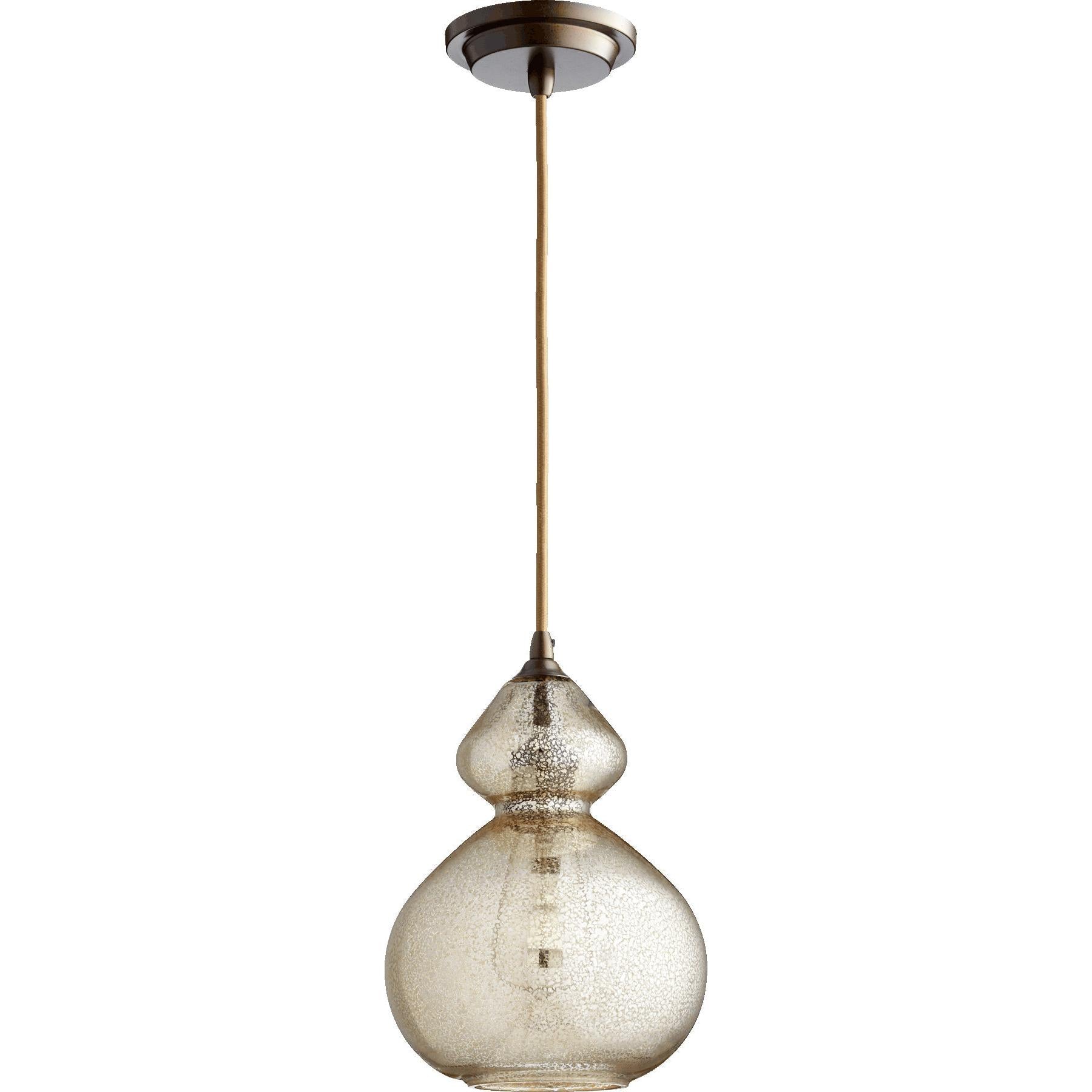 Quorum 8002-4786 Pendant - Oiled Bronze W/ Silver Mercury