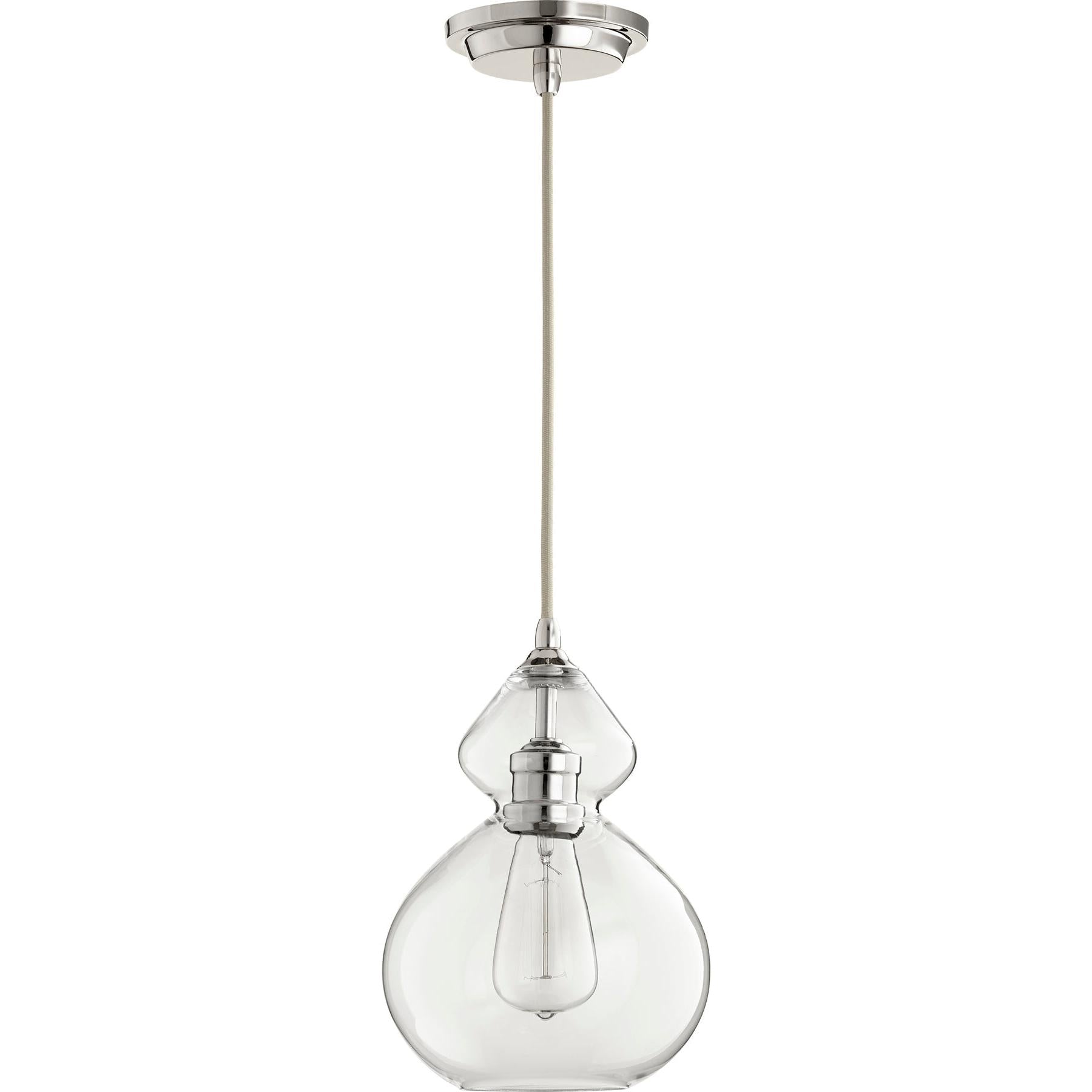 Quorum 8002-62 Pendant - Polished Nickel W/ Clear