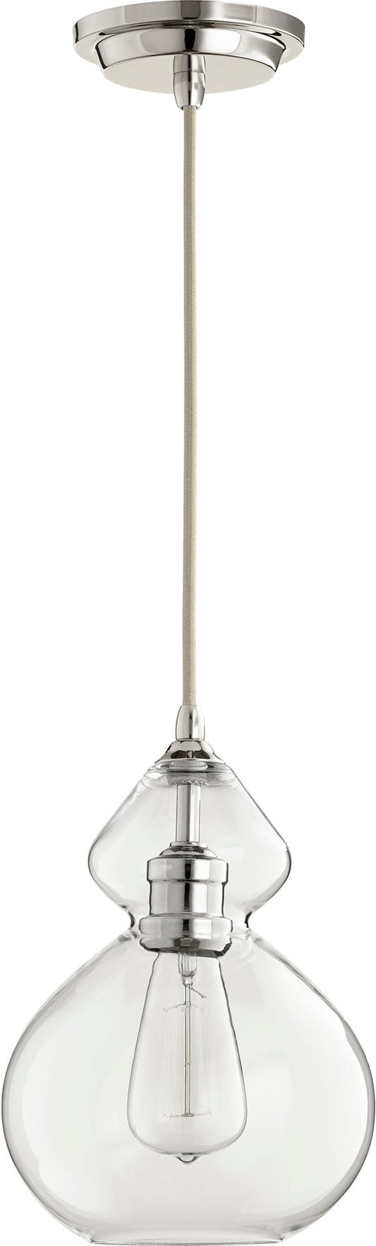 Quorum 8002-62 Pendant - Polished Nickel W/ Clear