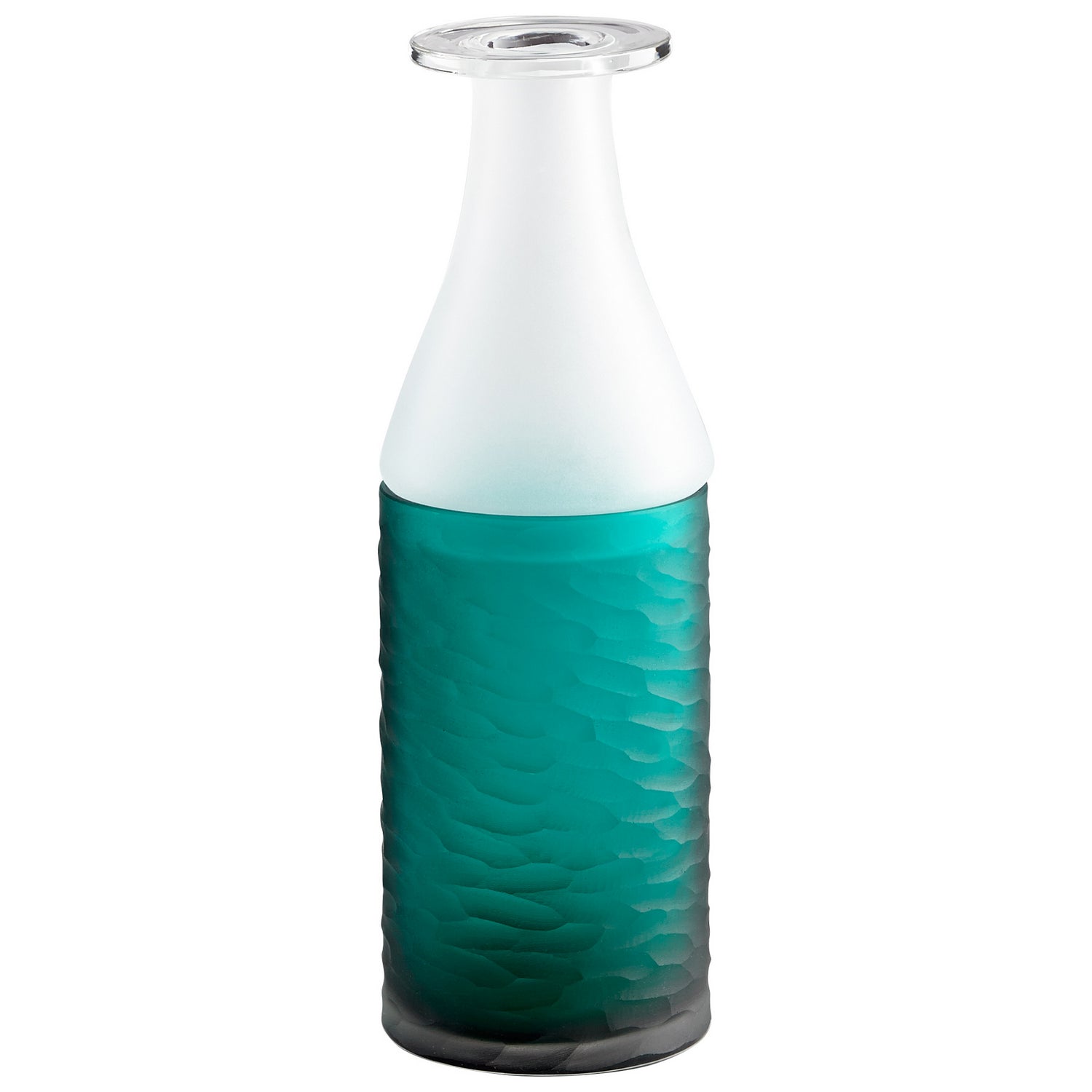 Cyan Design 07355 Primavera Vase - Clear Frost and Teal - Small