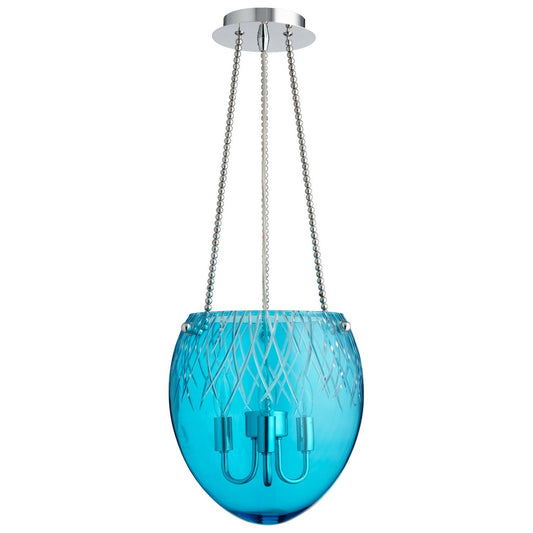 Cyan Design 07639 Etched Pendant 3-Light - Blue