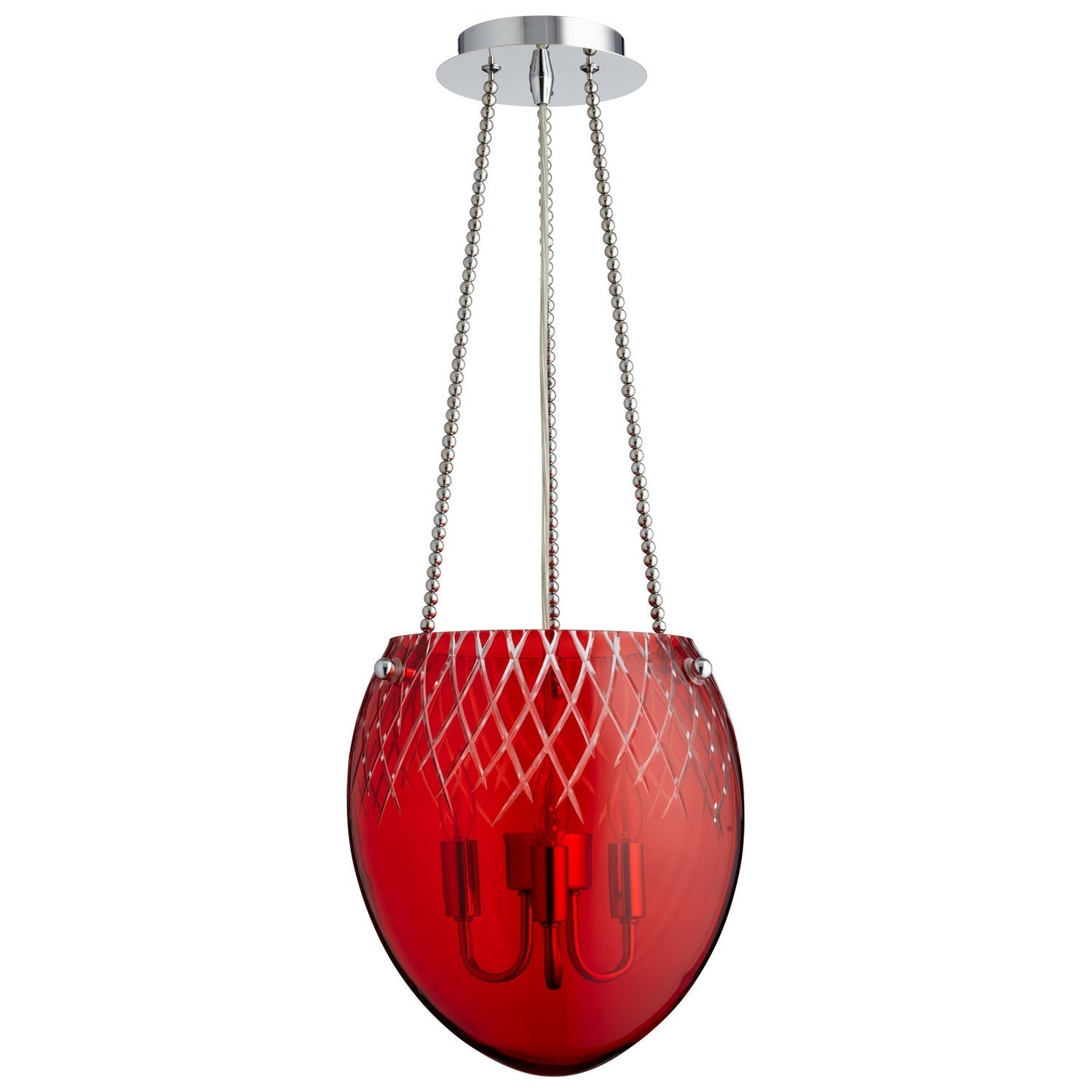 Cyan Design 07643 Etched Pendant 3-Light - Red