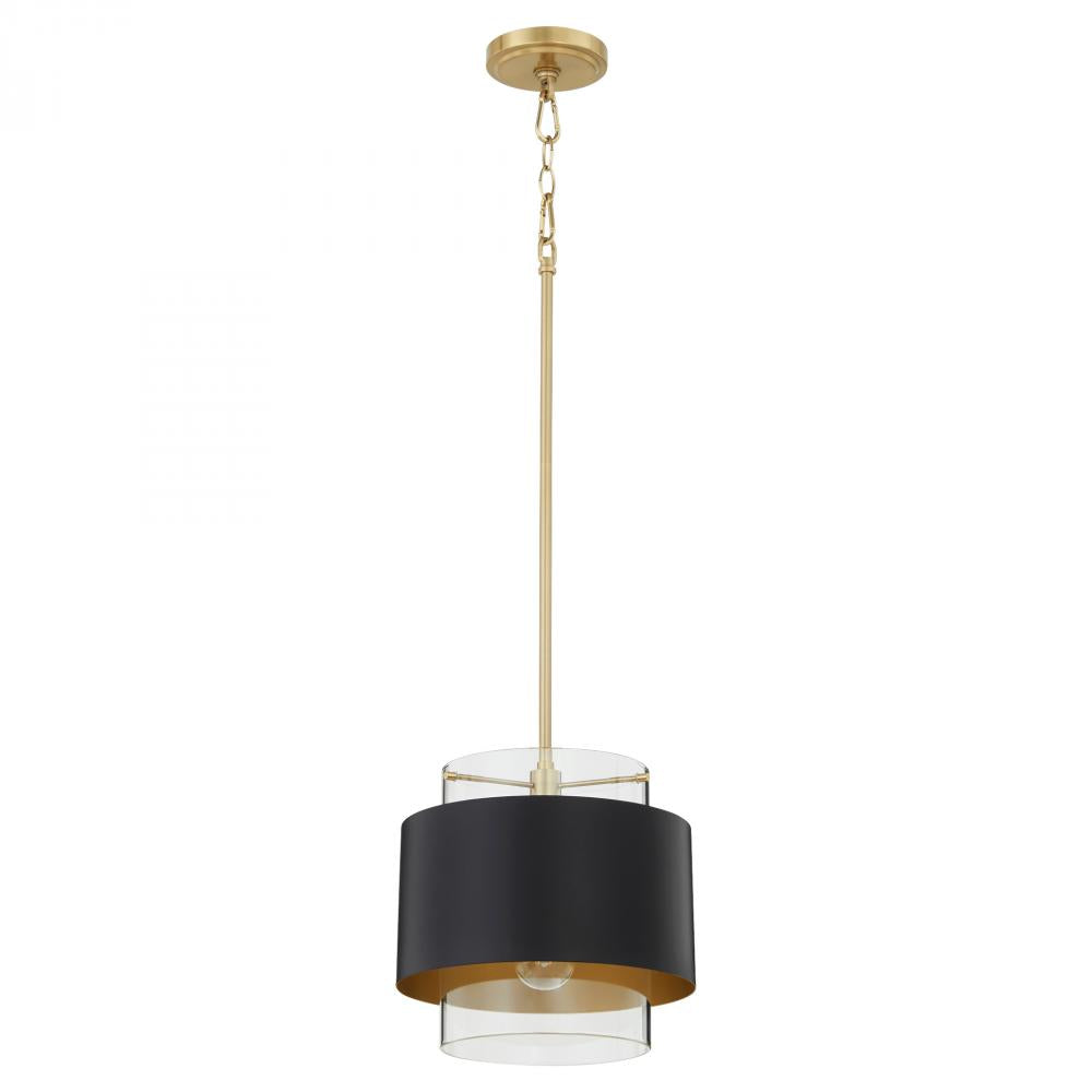 Quorum International 8012-5980 Pendant Traditional - Matte Black Aged Brass