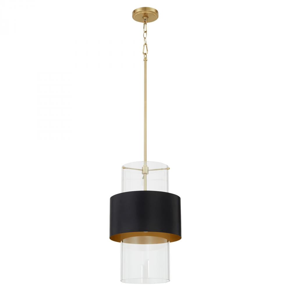 Quorum International 8013-5980 Pendant Traditional - Matte Black Aged Brass