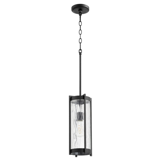 Quorum 809-69 Pendant - Textured Black W/ Clear Chisseled Glass