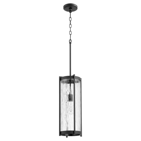 Quorum 810-69 Pendant - Textured Black W/ Clear Chisseled Glass