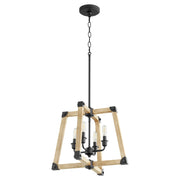 Quorum Alpine 8189-4-69 Pendant - Textured Black W/ Driftwood Finish