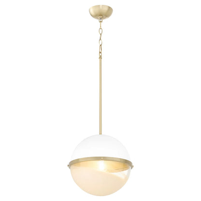 Quorum International 82-12-0880 Pendant - Studio White With Aged Brass 12", Contemporary