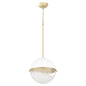 Quorum International 82-12-0880 Pendant - Studio White With Aged Brass 12", Contemporary