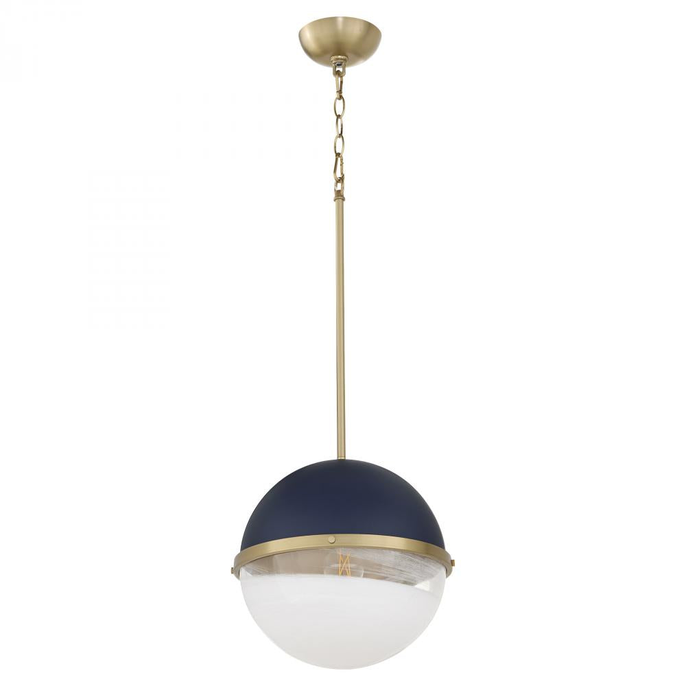 Quorum International 82-12-3280 Pendant Contemporary - Blue With Aged Brass