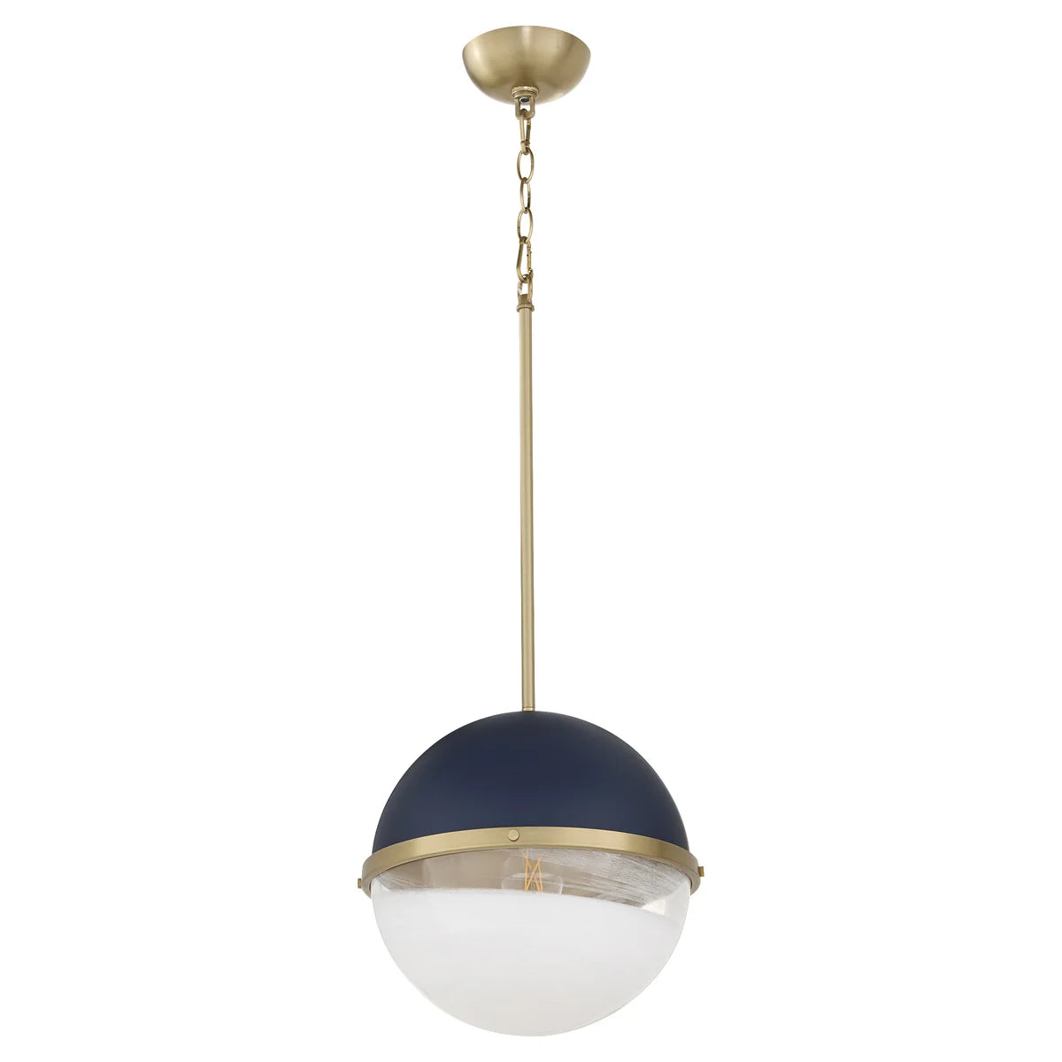 Quorum International 82-12-3280 Pendant Contemporary - Blue With Aged Brass Modern Industrial