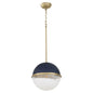 Quorum International 82-12-3280 Pendant Contemporary - Blue With Aged Brass Modern Industrial