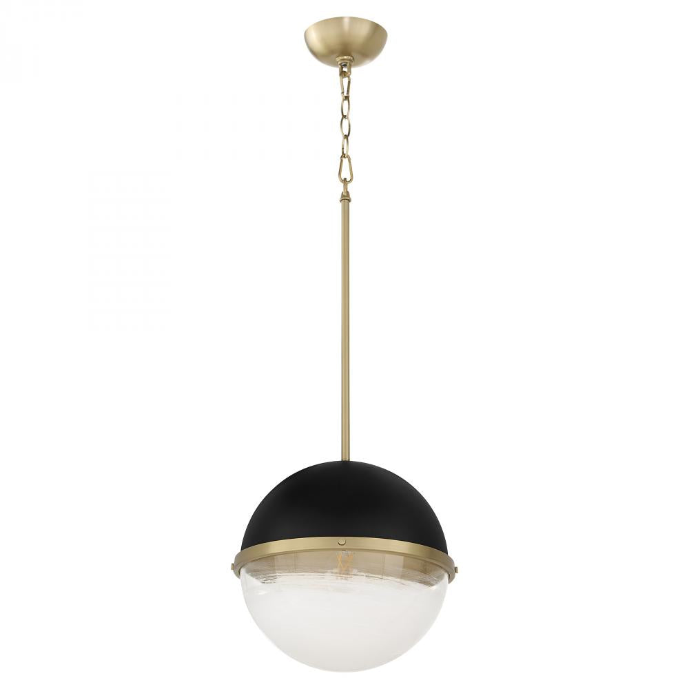 Quorum International 82-12-6980 Pendant Contemporary - Textured Black With Aged Brass