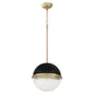 Quorum International 82-12-6980 Pendant Contemporary - Textured Black With Aged Brass