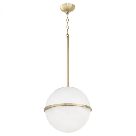 Quorum International 82-14-0880 Pendant Contemporary - Studio White With Aged Brass