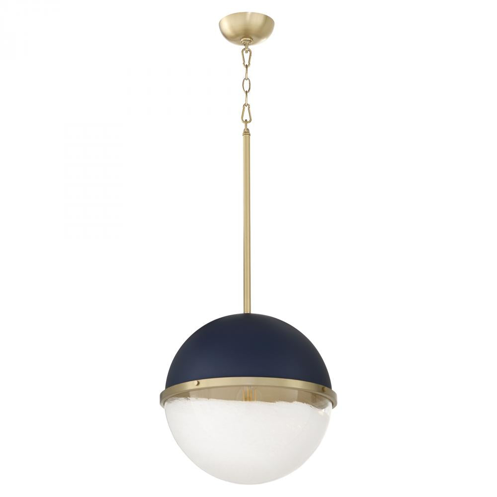 Quorum International 82-14-3280 Pendant Contemporary - Blue With Aged Brass