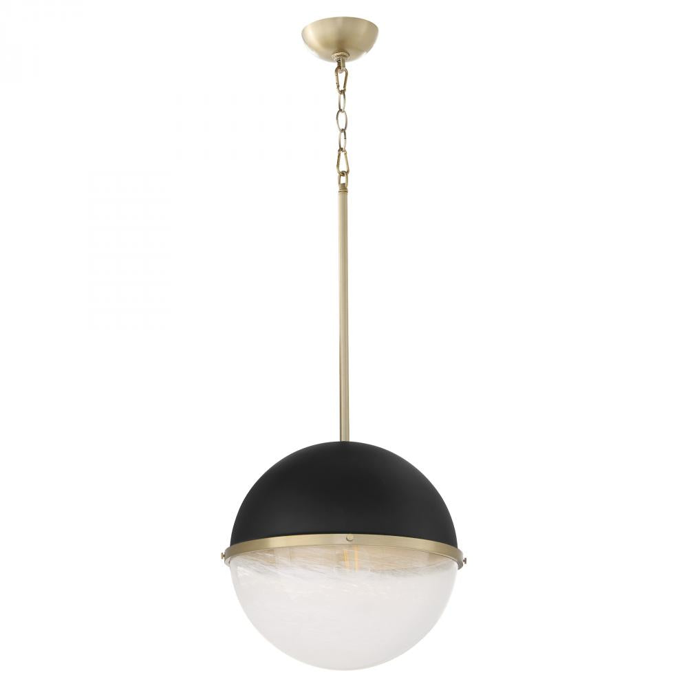 Quorum International 82-14-6980 Pendant Contemporary - Textured Black With Aged Brass