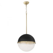 Quorum International 82-14-6980 Pendant Contemporary - Textured Black With Aged Brass
