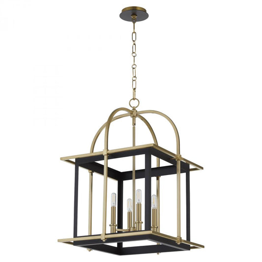 Quorum International LACY 8216-4-5980 Exterior - Matte Black With Aged Brass