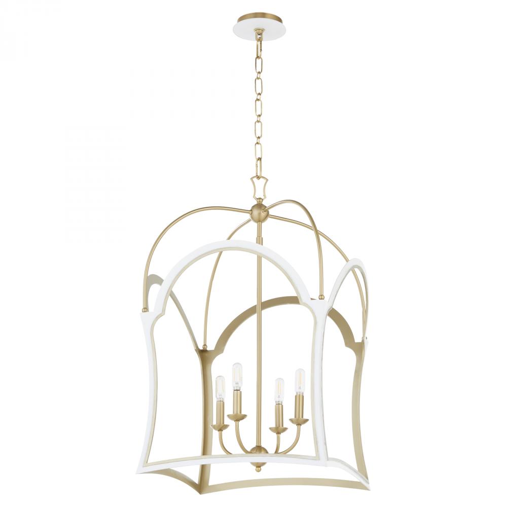 Quorum International RAYMOND 8217-4-0880 Exterior - Studio White With Aged Brass