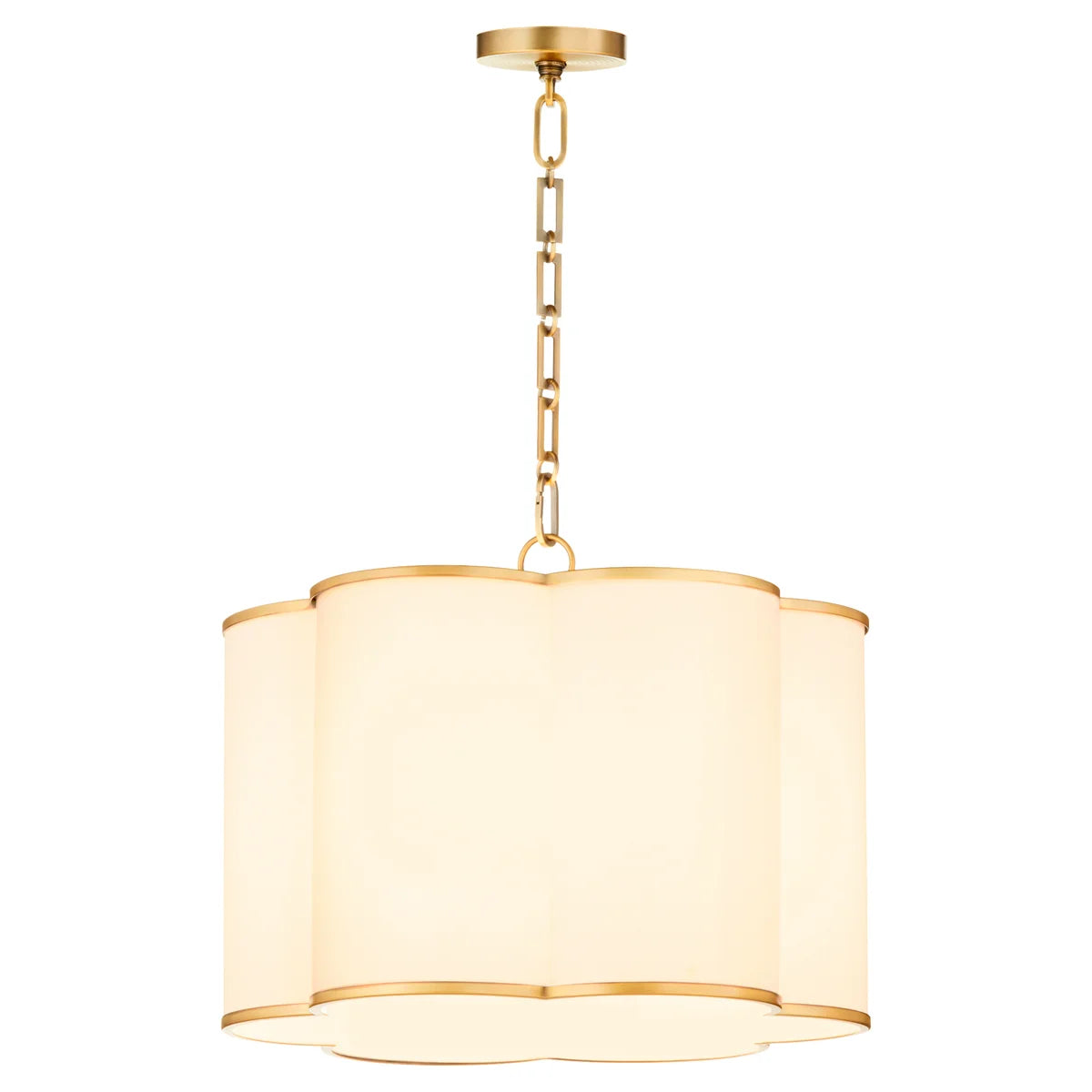 Quorum International BELINDER 8228-4-47 4 Light Fabric Pendant Transitional - Brushed Brass