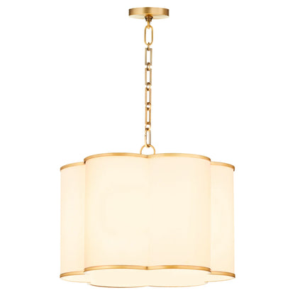 Quorum International BELINDER 8228-4-47 4 Light Fabric Pendant Transitional - Brushed Brass