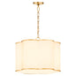 Quorum International BELINDER 8228-4-47 4 Light Fabric Pendant Transitional - Brushed Brass