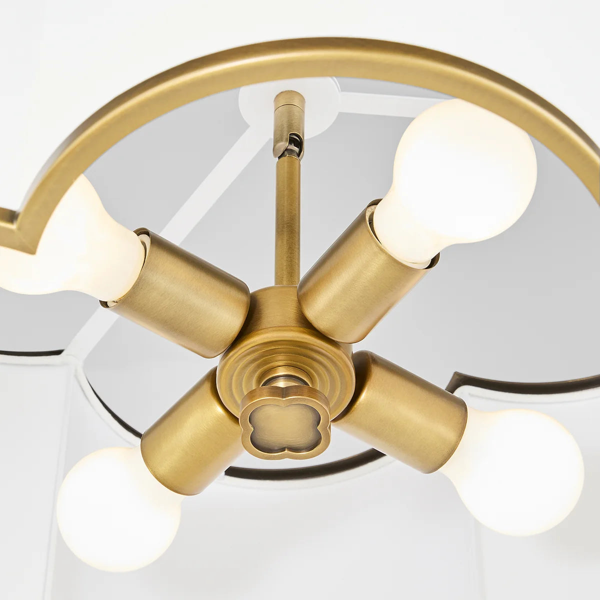 Quorum International BELINDER 8228-4-47 4 Light Fabric Pendant Transitional - Brushed Brass