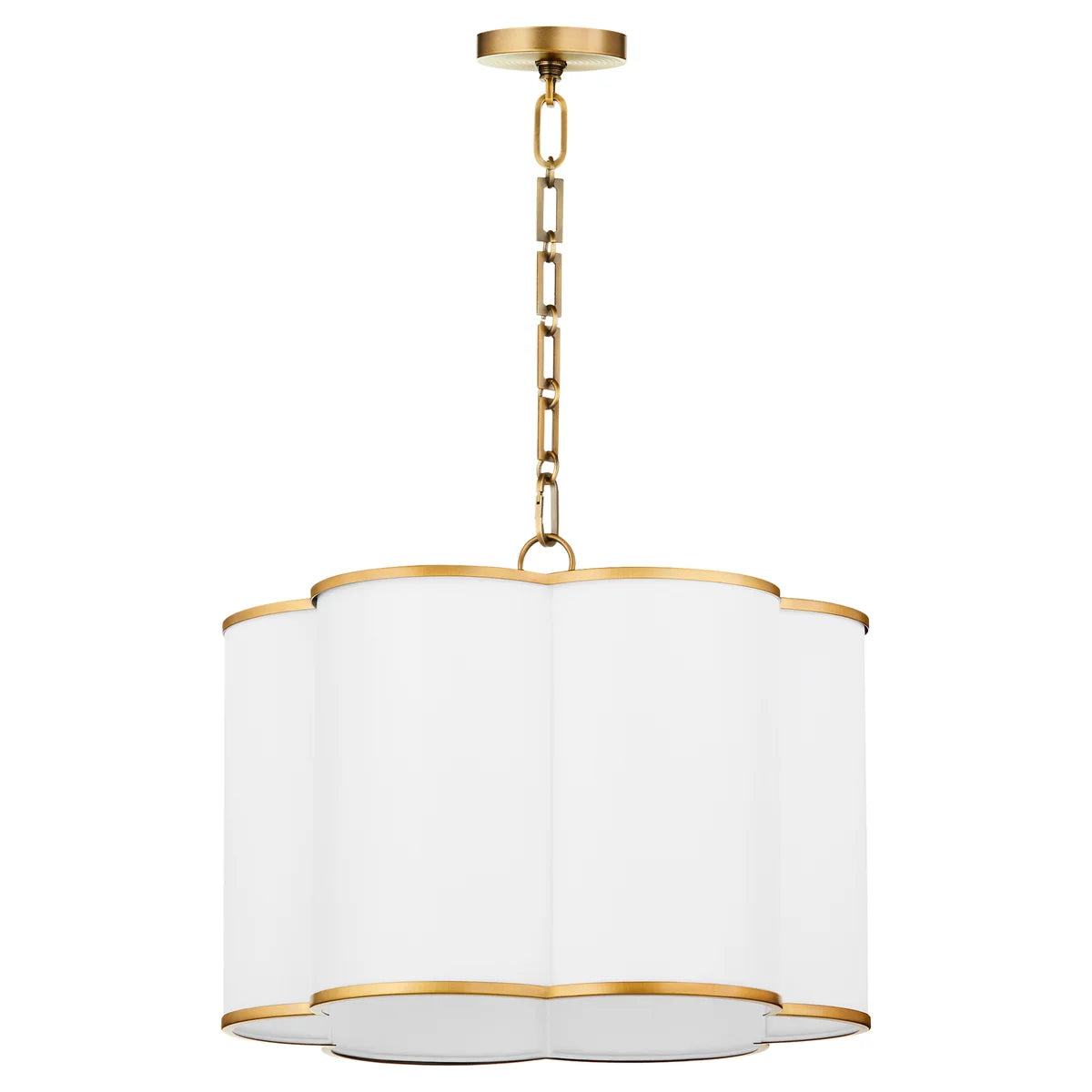 Quorum International BELINDER 8228-4-47 4 Light Fabric Pendant Transitional - Brushed Brass