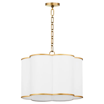 Quorum International BELINDER 8228-4-47 4 Light Fabric Pendant Transitional - Brushed Brass