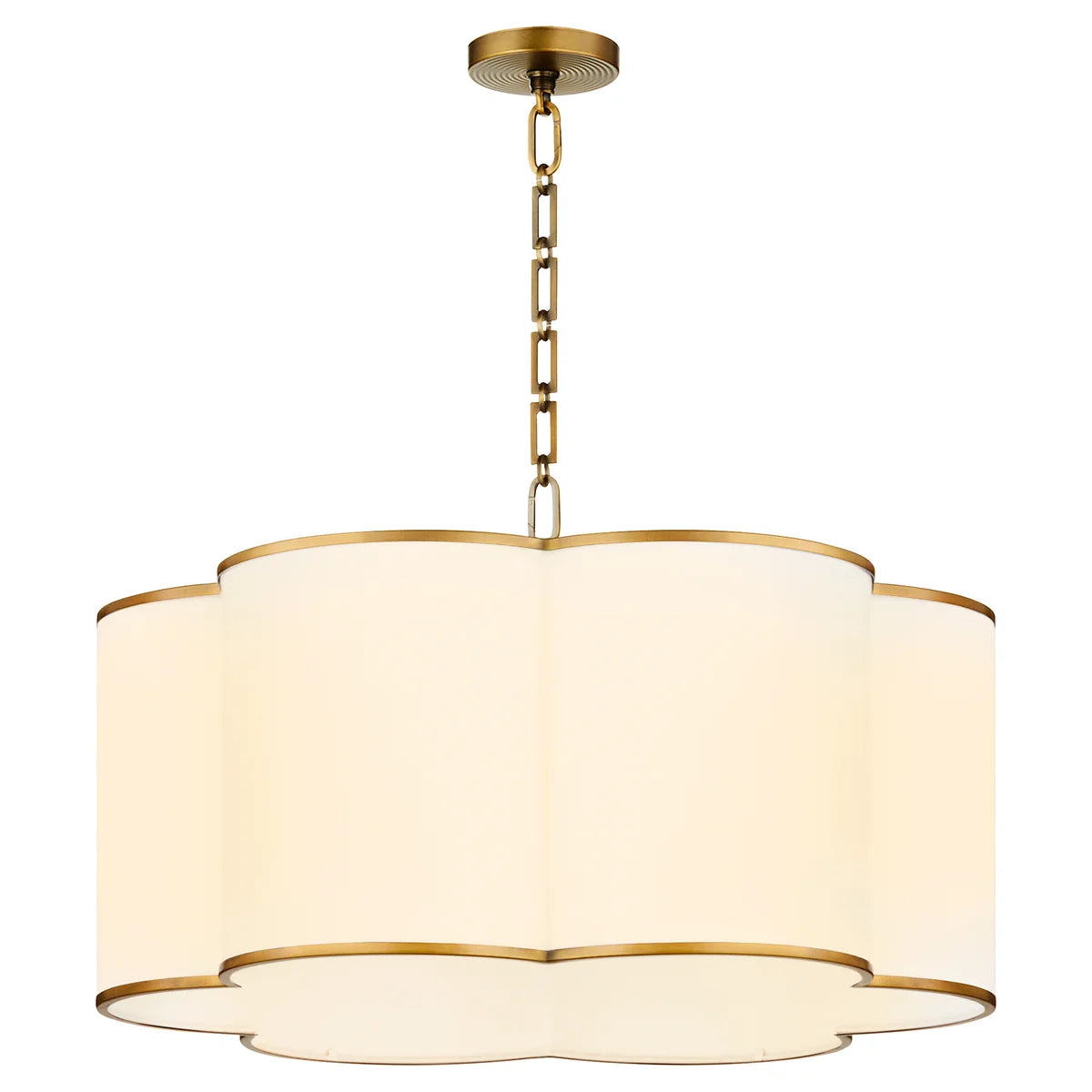 Quorum International BELINDER 8228-6-47 6 Light Fabric Pendant Transitional - Brushed Brass