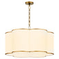 Quorum International BELINDER 8228-6-47 6 Light Fabric Pendant Transitional - Brushed Brass