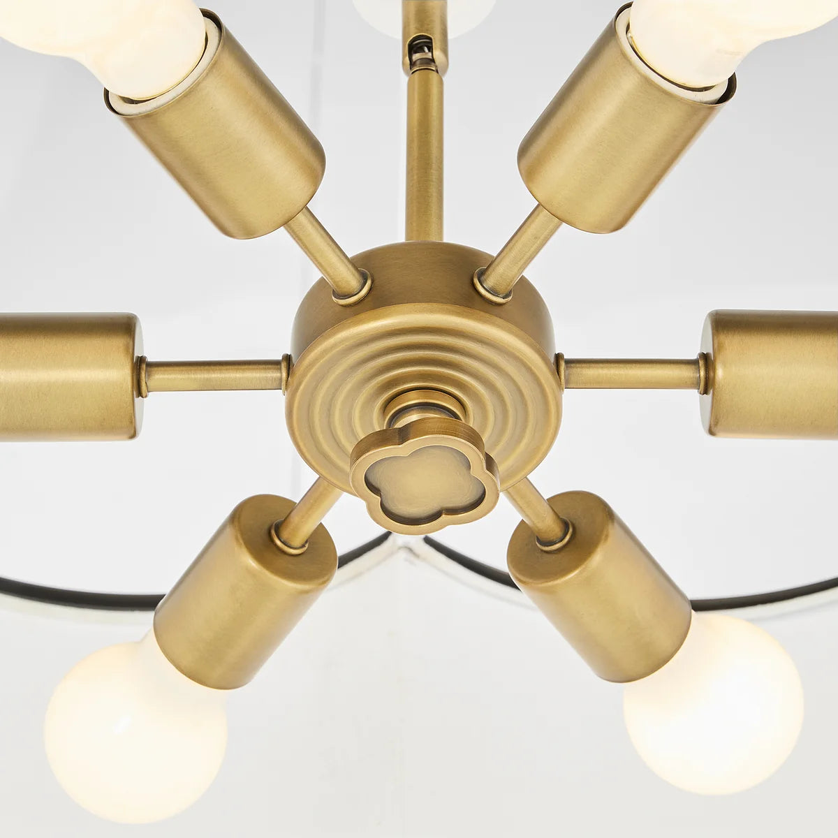 Quorum International BELINDER 8228-6-47 6 Light Fabric Pendant Transitional - Brushed Brass